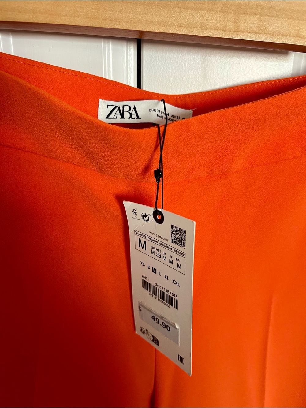 NWT Zara Orange Belted Tuxedo Blazer & Trouser Suit Set Size M - Picture 7 of 13